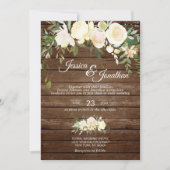 Rustikale Wasserfarbe Blütenrot Rosa Elfenbeinhoch Einladung (Vorderseite)