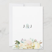 Rustikale Wasserfarbe Blütenrot Rosa Elfenbeinhoch Einladung (Rückseite)