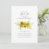 Rustikale Wasserfarbe Bohemisch Sonnenblumen Sip a Einladung (Stehend Vorderseite)