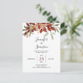 Rustikale Wasserfarbe Bohemischer Fall Virtuelle H Ankündigungspostkarte (Stehend Vorderseite)