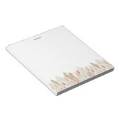 Rustikale Wasserfarbe Boho Floral Personalisiert Notizblock (angewinkelt)