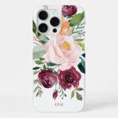 Rustikale Wasserfarbe-Botanik mit Monogramm iPhone Hülle (Rückseite)