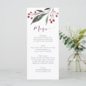 Rustikale Wasserfarbe Burgund Grüne Karte (Stehend Vorderseite)