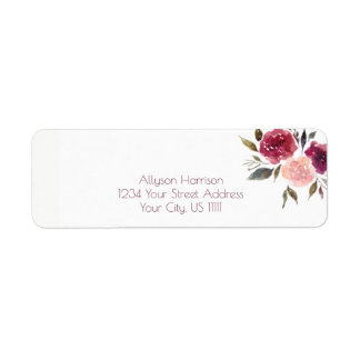 Rustikale Wasserfarbe Burgund Pink Marsala Florals