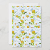 Rustikale Wasserfarbe Daisy Hochzeit Einladung (Rückseite)