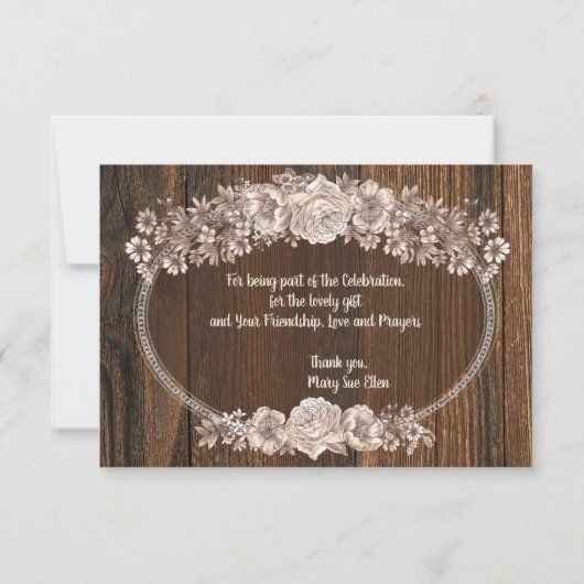 Rustikale Wasserfarbe Dankeskarte (Rückseite)