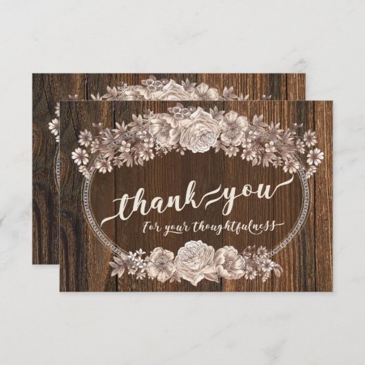 Rustikale Wasserfarbe Dankeskarte (Vorne/Hinten)