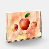 Rustikale Wasserfarbe Drei Äpfel "Apfel meines Aug Fotoblock (Links)