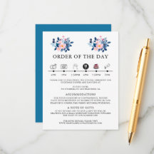 rustikale Wasserfarbe eines rosa & blauen Blumenbo