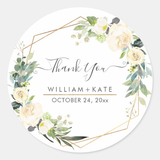 Rustikale Wasserfarbe Elfenbeincreme RosesVielen D Runder Aufkleber (Vorderseite)