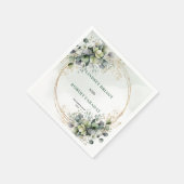 Rustikale Wasserfarbe-Eukalyptus-Hochzeitsserviett Serviette (Ecke)