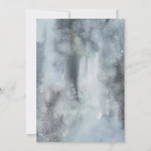 Rustikale Wasserfarbe Evergreen Mountain Wedding I Einladung (Rückseite)