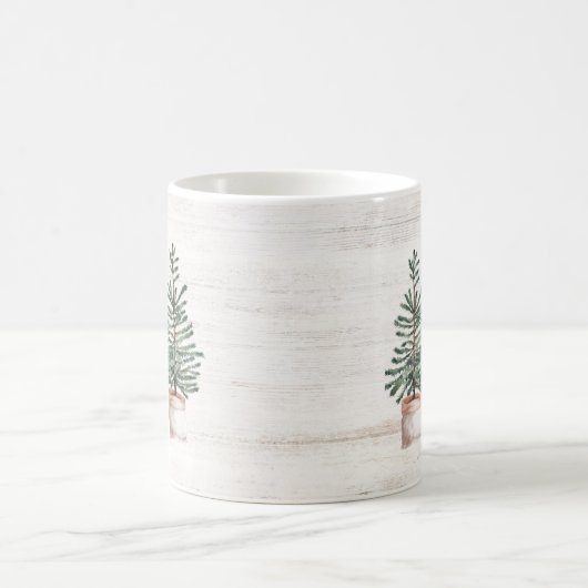 Rustikale Wasserfarbe Evergreen Trees Tasse (Mittel)
