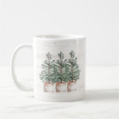 Rustikale Wasserfarbe Evergreen Trees Tasse (Links)