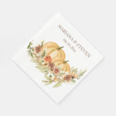 Rustikale Wasserfarbe Fall in Liebe Pumpkin Hochze Serviette (Ecke)
