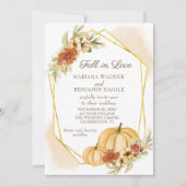 Rustikale Wasserfarbe Fall in Liebe Pumpkin Weddin Einladung (Vorderseite)