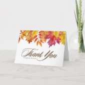 Rustikale Wasserfarbe Fallende Blätter Hochzeit im Dankeskarte (Vorderseite)