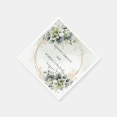 Rustikale Wasserfarbe Florale Botanische Hochzeits Serviette (Ecke)
