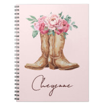 Rustikale Wasserfarbe Florale Rosa Cowgirl Persona