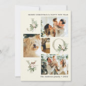 Rustikale Wasserfarbe Freude 3-Foto Weihnachten (Vorderseite)