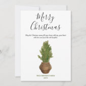 Rustikale Wasserfarbe Frohe Weihnachtsbaum Urlaub (Vorderseite)