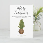 Rustikale Wasserfarbe Frohe Weihnachtsbaum Urlaub (Stehend Vorderseite)