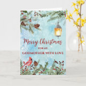 Rustikale Wasserfarbe Godmutter Frohe Weihnachten Karte (Gelbe Blume)