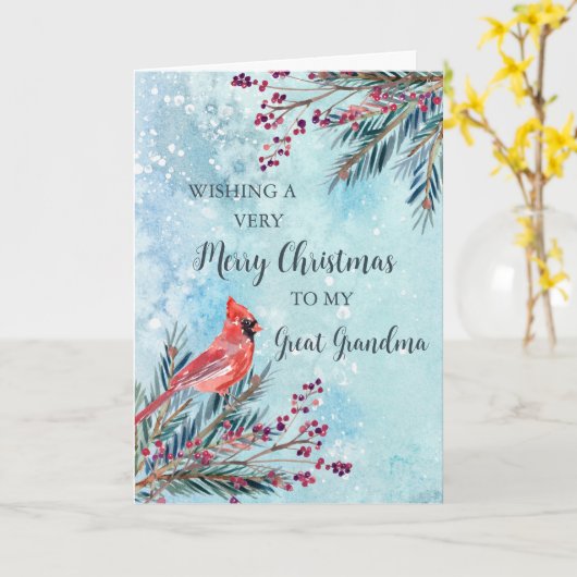 Rustikale Wasserfarbe Großes Oma Frohe Weihnachten Karte (Gelbe Blume)