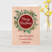 Rustikale Wasserfarbe Großmutter Frohe Weihnachten Karte (Gelbe Blume)