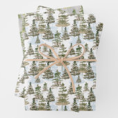 Rustikale Wasserfarbe Grün Pine Tree Weihnachten Geschenkpapier Set (Beispiel)