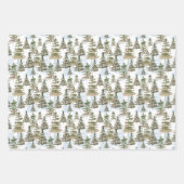 Rustikale Wasserfarbe Grün Pine Tree Weihnachten Geschenkpapier Set (Vorderseite)