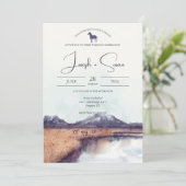 Rustikale Wasserfarbe Herbst Hochzeitssee Einladung (Stehend Vorderseite)