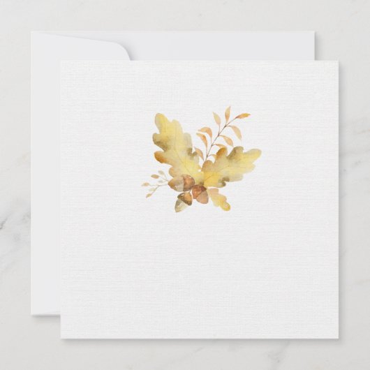 Rustikale Wasserfarbe Herbst Leaves Platz 3 | Einladung (Rückseite)