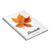 Rustikale Wasserfarbe Herbstleaf Monogramm Notizblock (Rechte Seite)