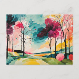 Rustikale Wasserfarbe Herbstschönheit Postkarte