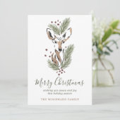 Rustikale Wasserfarbe Hirsche Weihnachten (Stehend Vorderseite)