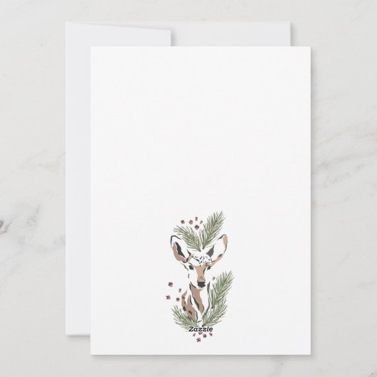 Rustikale Wasserfarbe Hirsche Weihnachten (Rückseite)