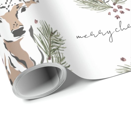 Rustikale Wasserfarbe Hirschweifsmuster Geschenkpapier (Rolleneckpunkt)