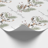 Rustikale Wasserfarbe Hirschweifsmuster Geschenkpapier (Ecke)