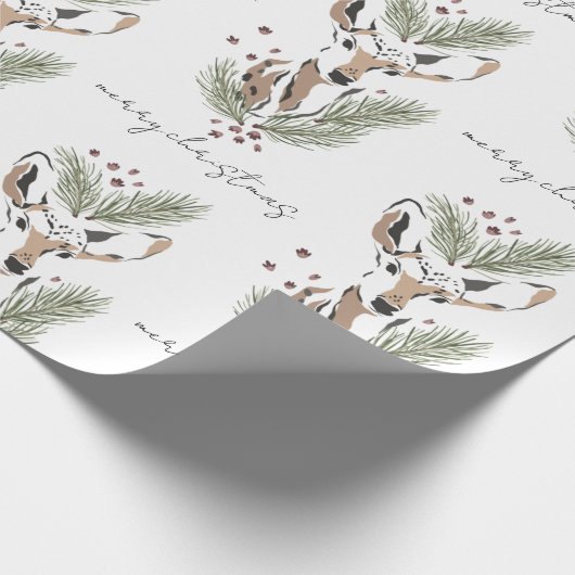 Rustikale Wasserfarbe Hirschweifsmuster Geschenkpapier (Ecke)