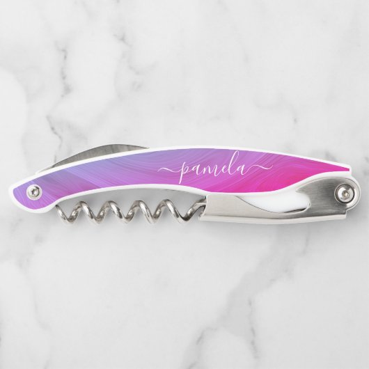 Rustikale Wasserfarbe holografische Bridesmaid Nam Kellnermesser (Rückseite)