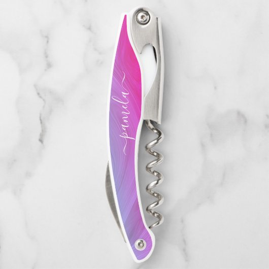 Rustikale Wasserfarbe holografische Bridesmaid Nam Kellnermesser (Rückseite)