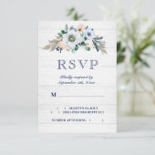 Rustikale Wasserfarbe Hydrangea Wood Wedding RSVP Karte (Stehend Vorderseite)