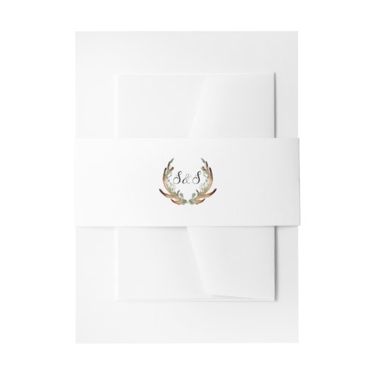 Rustikale Wasserfarbe | Initialen | Hochzeit Einladungsbanderole (Vorderseite Beispiel)