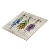 Rustikale Wasserfarbe-Kräuter mit Schnur-Design Fliese (Seite)