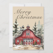 Rustikale Wasserfarbe Land Weihnachten Foto (Vorderseite)