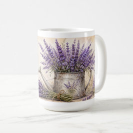 Rustikale Wasserfarbe Lavendel Frieden Ruhe Gelass Kaffeetasse