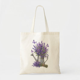Rustikale Wasserfarbe-Lavendel-Gießkanne Tragetasche