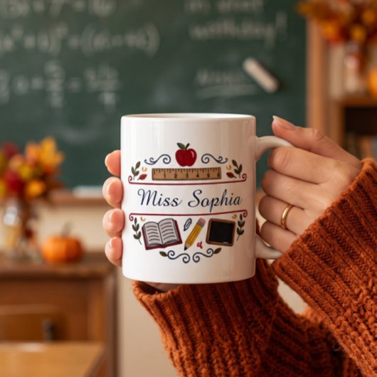 Rustikale Wasserfarbe-Lehrermug, benutzerdefiniert Kaffeetasse