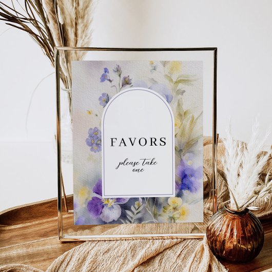 Rustikale Wasserfarbe Lila- und Gelbfavoriten Zeic Poster